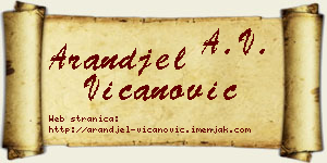Aranđel Vicanović vizit kartica
